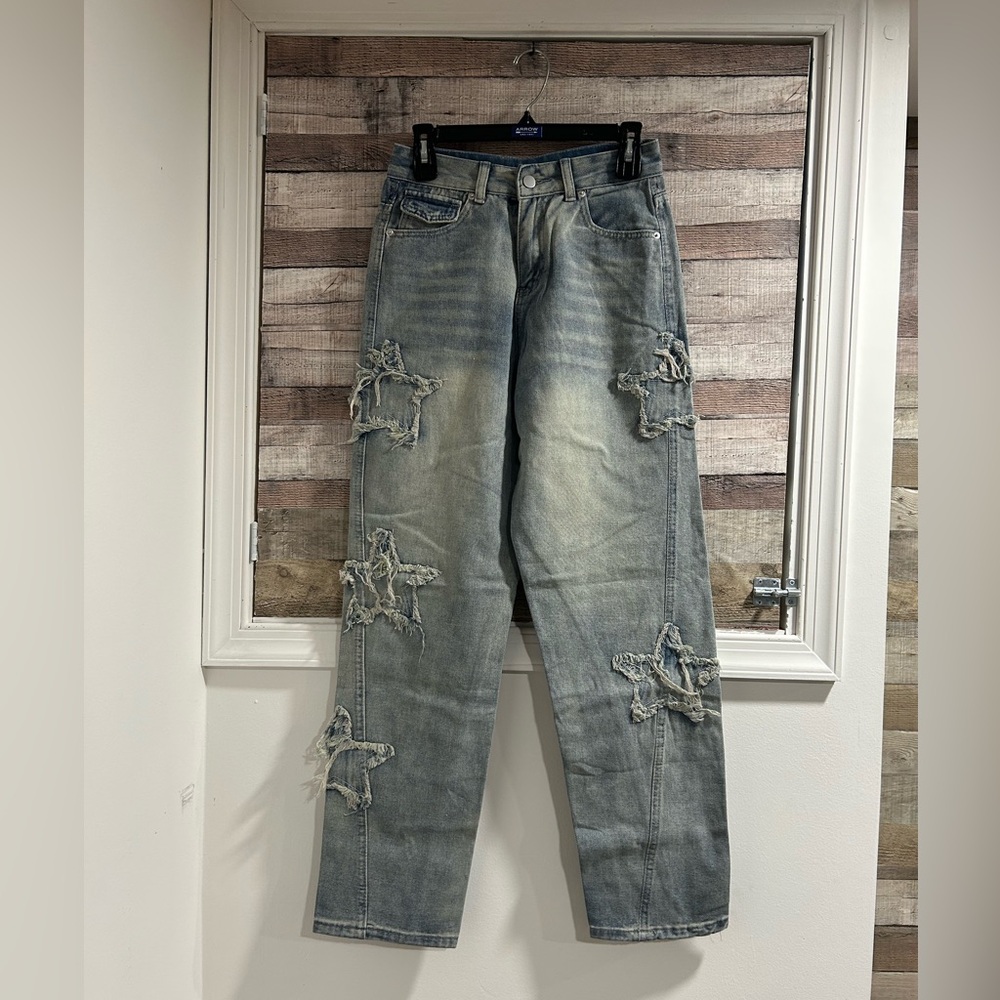 NWOT WEI WEI Blue Pentagram High Waist Jeans.